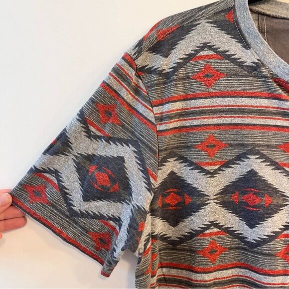 Lucky Brand Henley T Shirt Aztec Southwestern Short Sleeve Size large - Picture 5 of 8